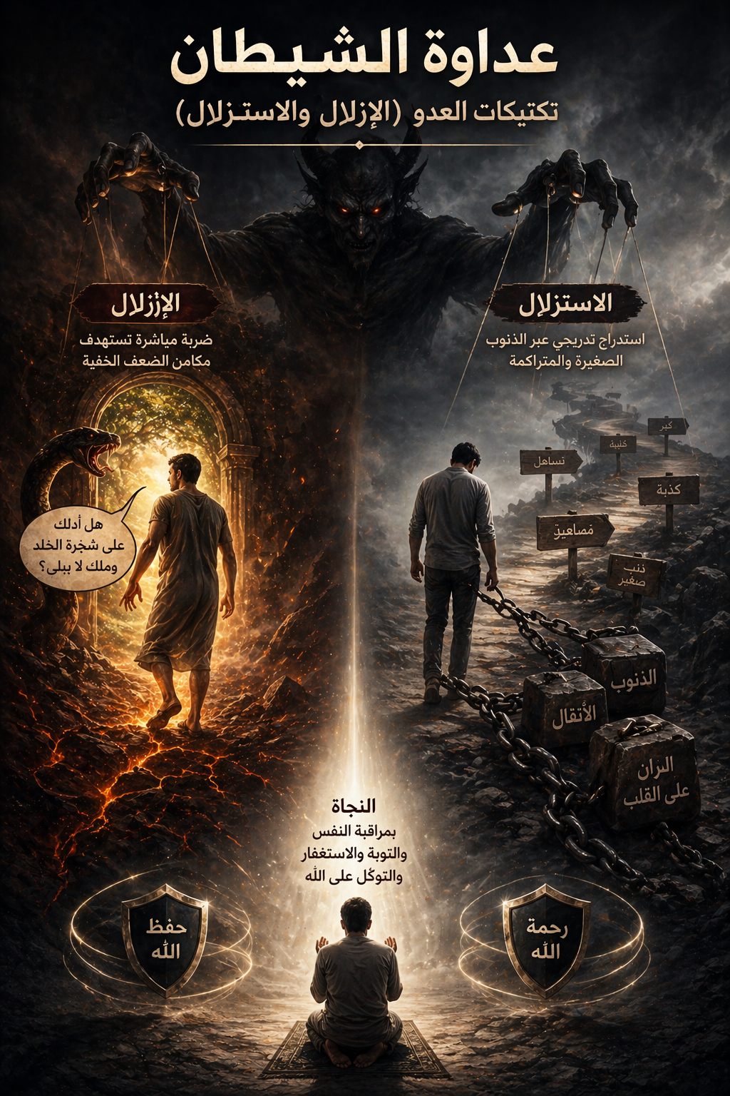 عداوة الشيطان: الإزلال والاستزلال